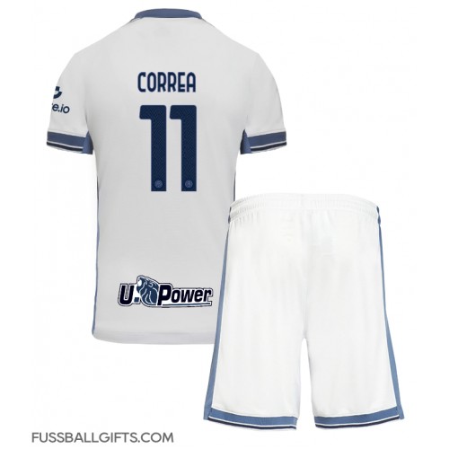 Inter Milan Joaquin Correa #11 Fußballbekleidung Auswärtstrikot Kinder 2024-25 Kurzarm (+ kurze hosen)